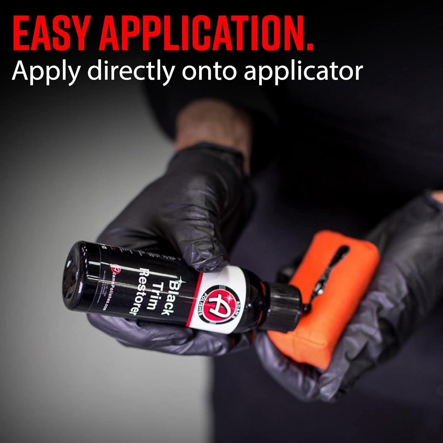 imageAdams Polishes Black Trim Restorer 4 oz with Applicator  Restores Plastic Trim to a Rich Black Color with a Factory New Appearance Lasts Several Months Per Treatment4 fl oz With Applicator