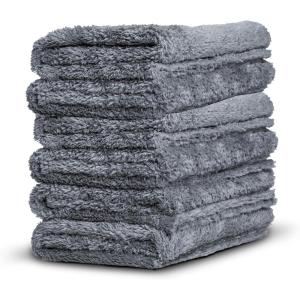 imageAdams Borderless Grey Microfiber Towel 6pk  Premium Ultra Soft Car Detailng Towel Cloths 480gsm  Safe for Car Wash Home Cleaning ampamp Pet Drying Cloths 16 Inch x 16 InchPack of 6
