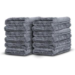 imageAdams Borderless Grey Microfiber Towel 6pk  Premium Ultra Soft Car Detailng Towel Cloths 480gsm  Safe for Car Wash Home Cleaning ampamp Pet Drying Cloths 16 Inch x 16 InchPack of 12