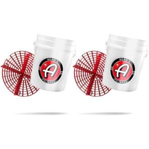 imageAdams Polishes Car Wash Bucket 5 Gallon Bucket  Grit Guard  Gamma Seal Lid Perfect Car Tool for Washing ampamp Garage Storage Stores Car Wash Soap Foam Cannon Foam Gun Microfiber Towels ampamp More5 Gallon Bucket  Grit Guard 2 Pack