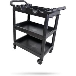 imageAdams Polishes Premium Detail Cart  Car Detailing Cart 3Tiered Shelves 250 Pound Per Shelf Capacity  Heavy Duty Casters Rolling Cart Features Bottle Holders Cutouts ampamp Pegs for OrganizationPremium Detailing Cart