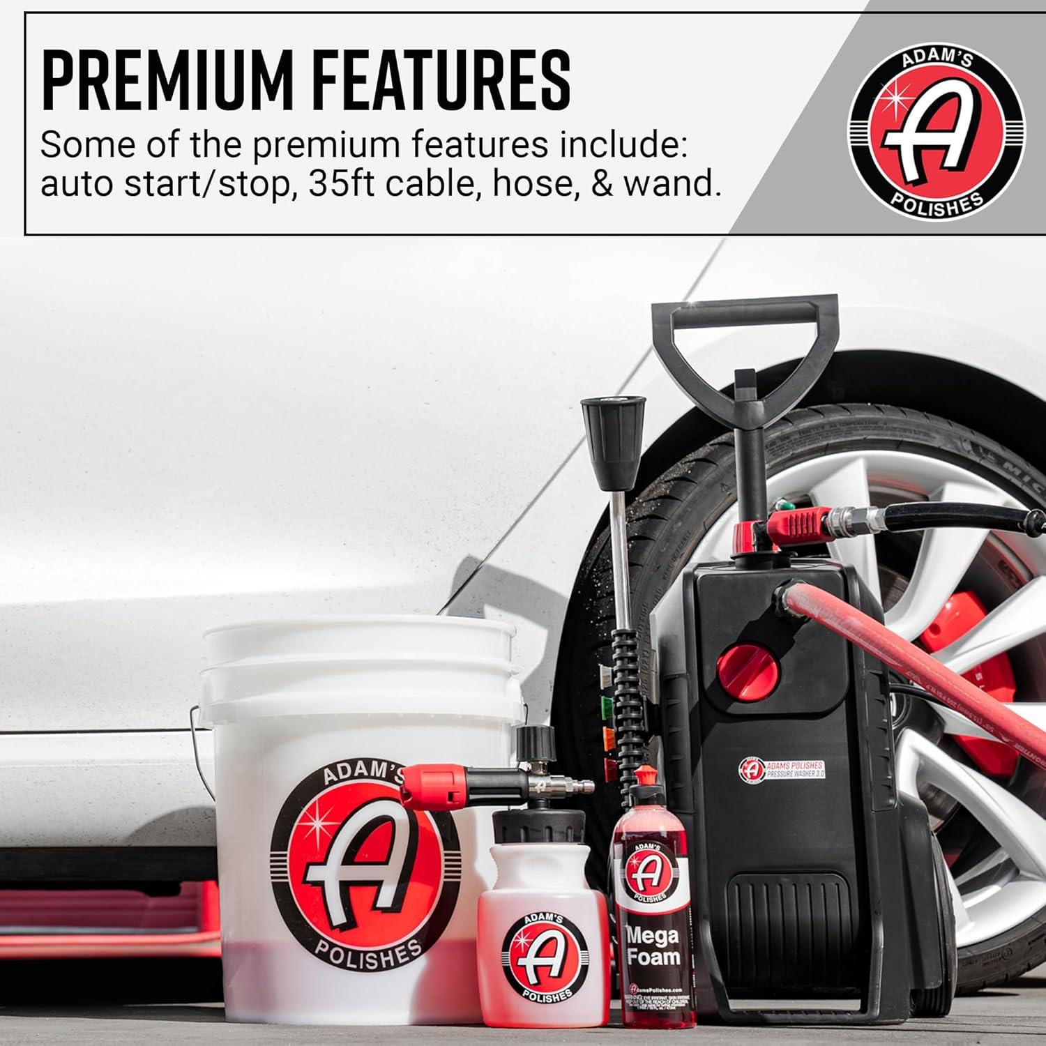 imageAdams Pro Series Electric Pressure Washer 20 Complete Kit  Professional Powerful Detailing Car Washing Pressure Sprayer Includes Snub Nose Wall Mount ampamp Pressure Washer Tips  1200 PSI 176 GPMStandard 30