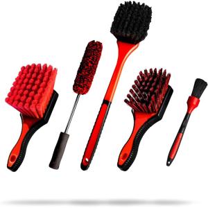 imageAdams Wheel ampamp Tire Brush Kit 3Item  Includes Wheel Brush Tire Brush ampamp Barrel Brush for Cleaning Rubber Plastic Chrome Metal Aluminum Rim ampamp Spoke Surfaces5Item