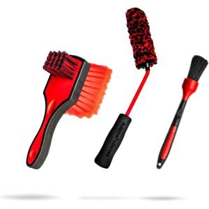 imageAdams Detailing Wheel Brush Bundle  Car Cleaning Brushes for Wheel amp Tire Cleaners  Includes Adams Wheel amp Tire Brush Lug Nut Brush amp Large Angled Brush Brush Bundle